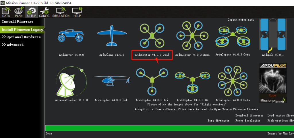 How to upload firmware for APM UAV Pilot